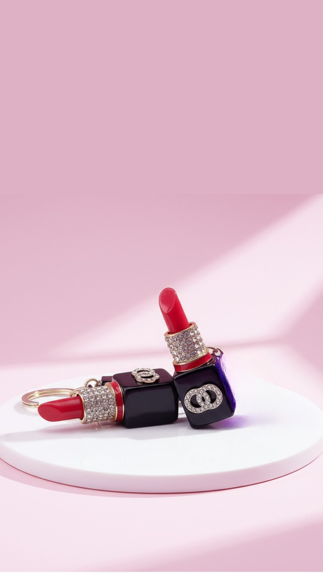 Red Lipstick Sparkly Key Ring & Bag Charm