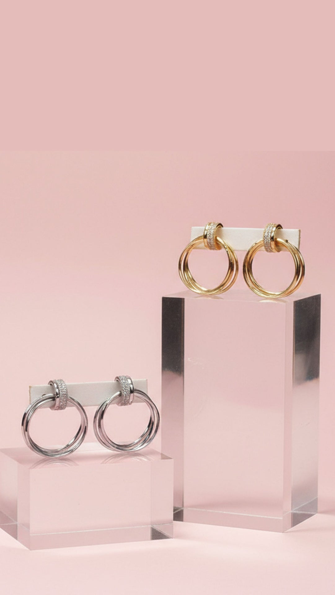 Crystal Multi Link Hoop Earrings