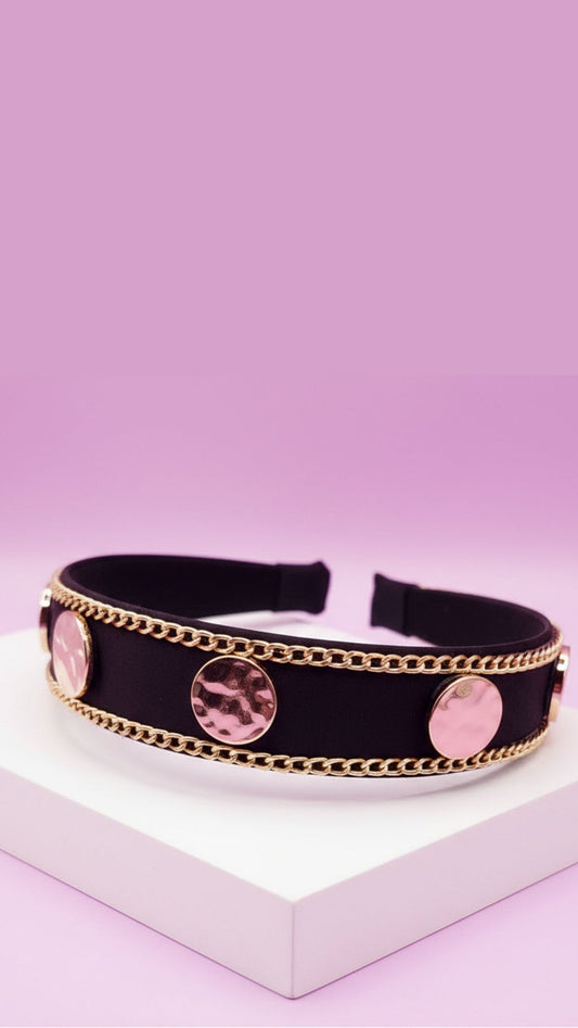 Black & Gold Chain Link Hair band