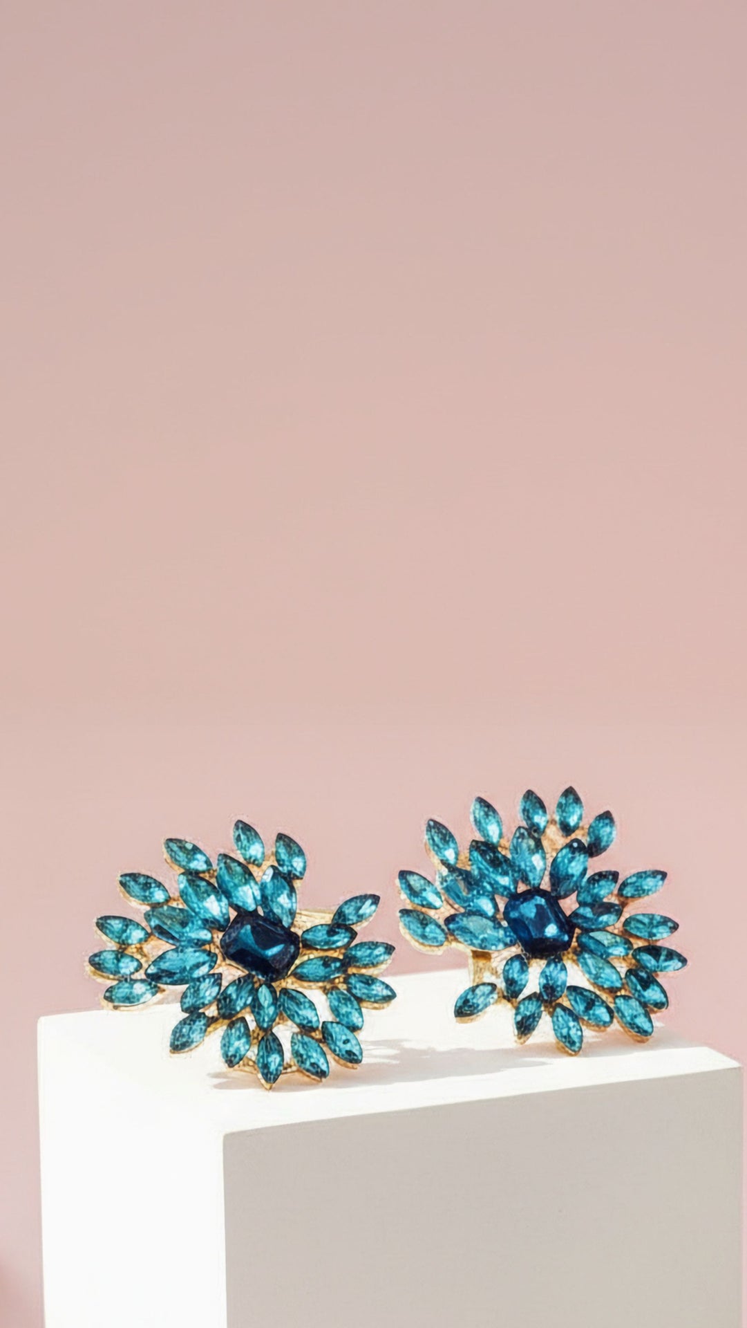 Sun Burst Crystal Stud Earrings