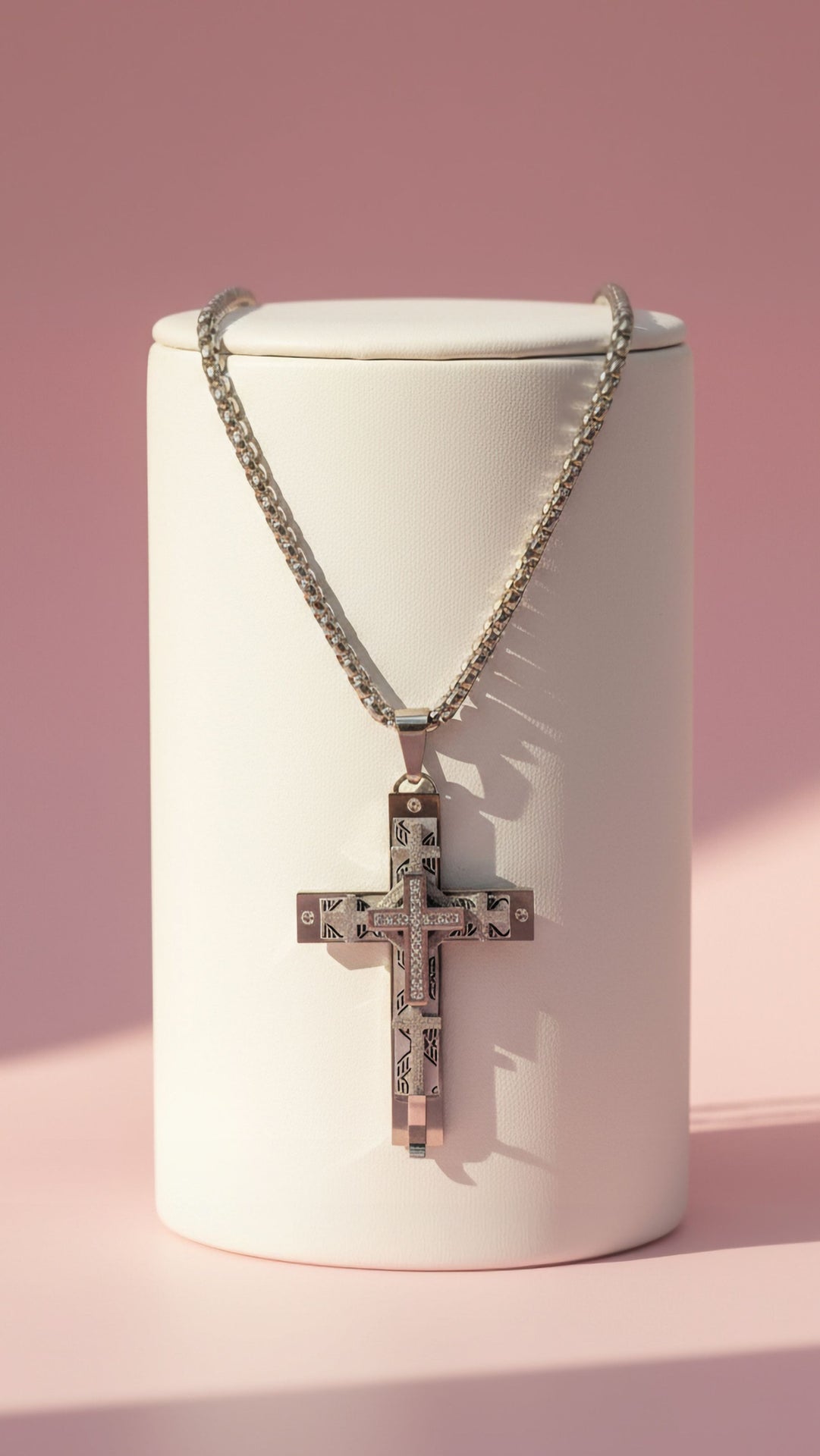 Layered Luxe Silver Cross Necklace