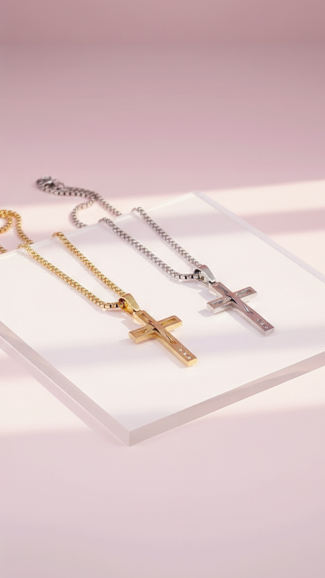 Waterproof Stainless Steel Cross Symbolic Necklace