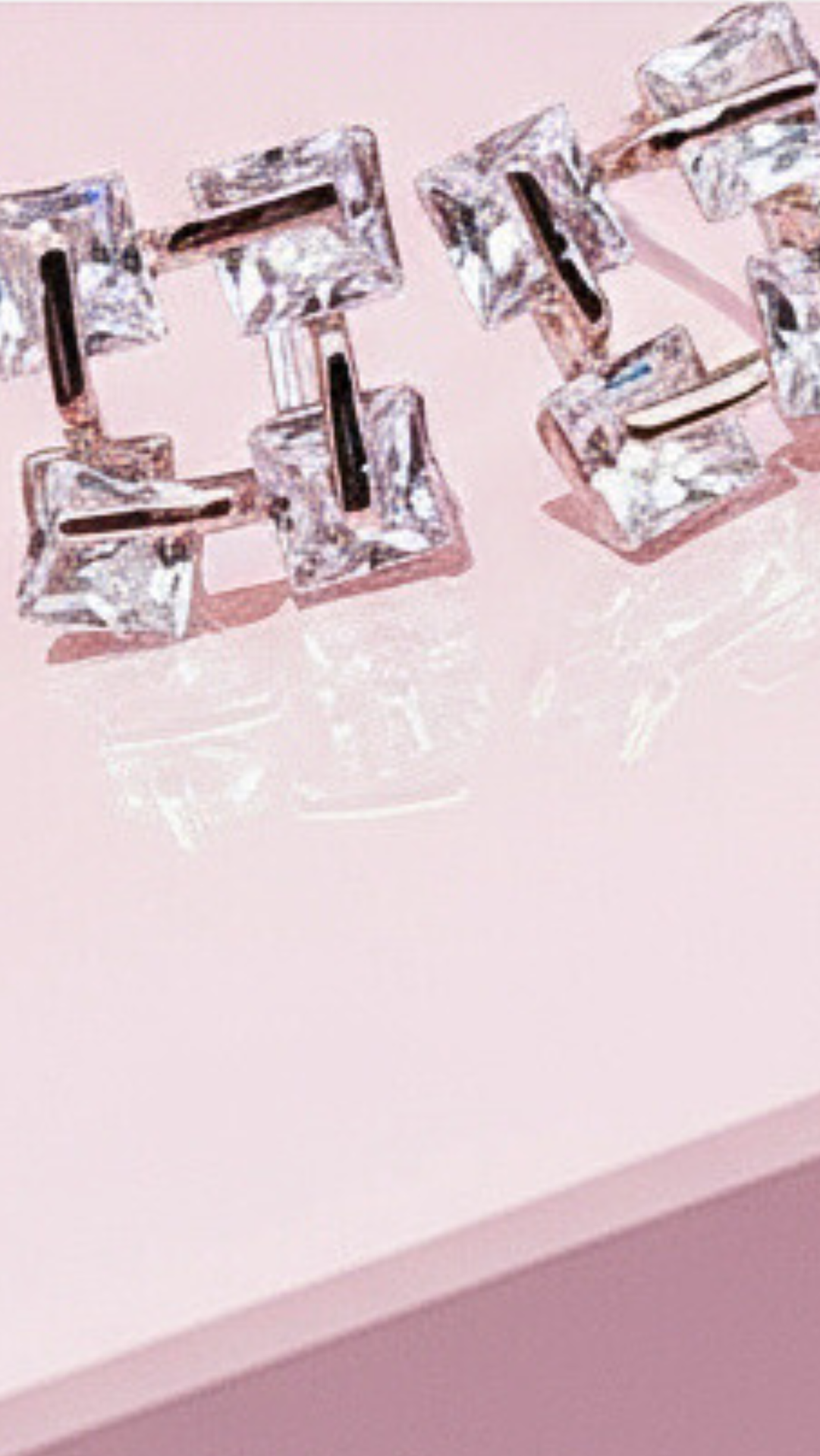 Square Cut Crystal Stud Earrings