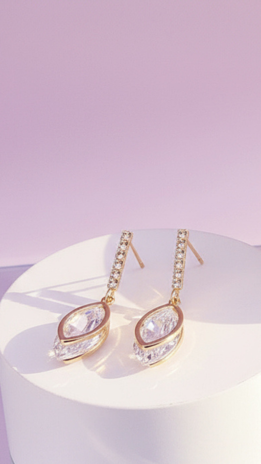 Oval Crystal Drop & Dangle Earrings