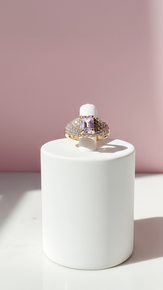 Baguette Cut Pavé Crystal Rings set of 12