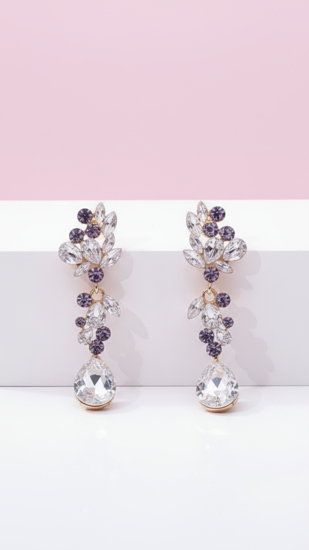 Cluster Teardrop Crystal Drop & Dangle Earrings