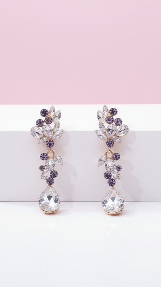 Cluster Teardrop Crystal Drop & Dangle Earrings