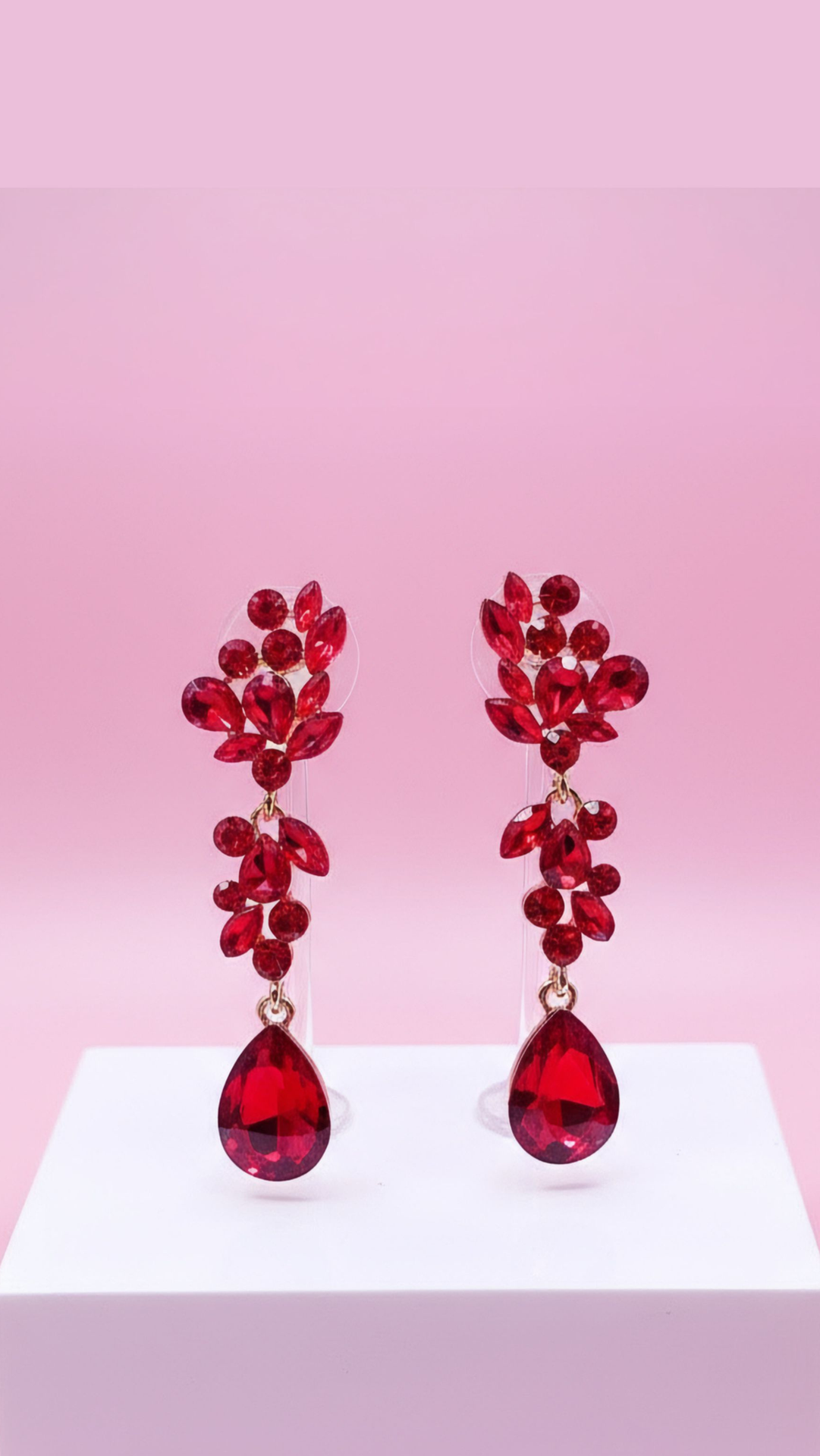 Cluster Teardrop Crystal Drop & Dangle Earrings