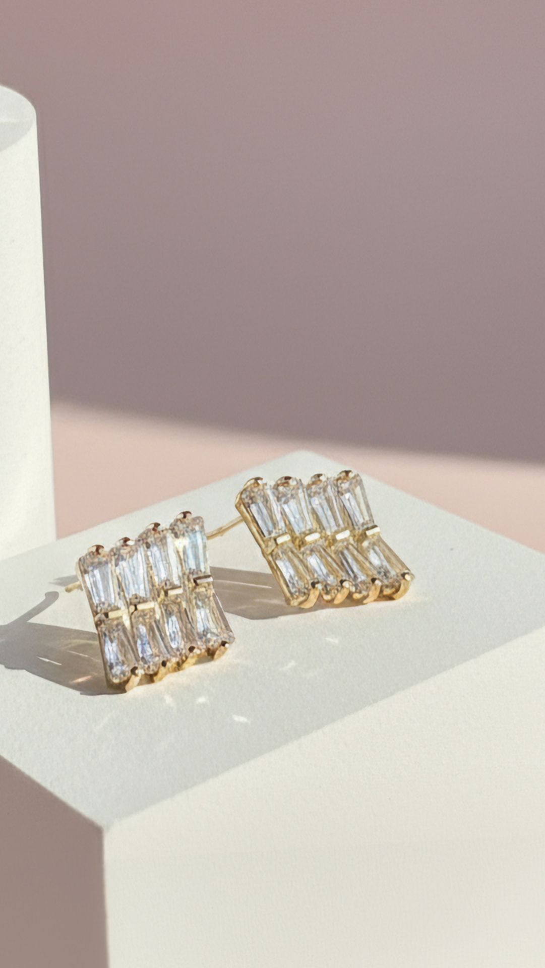 Square Crystal Stud Earrings