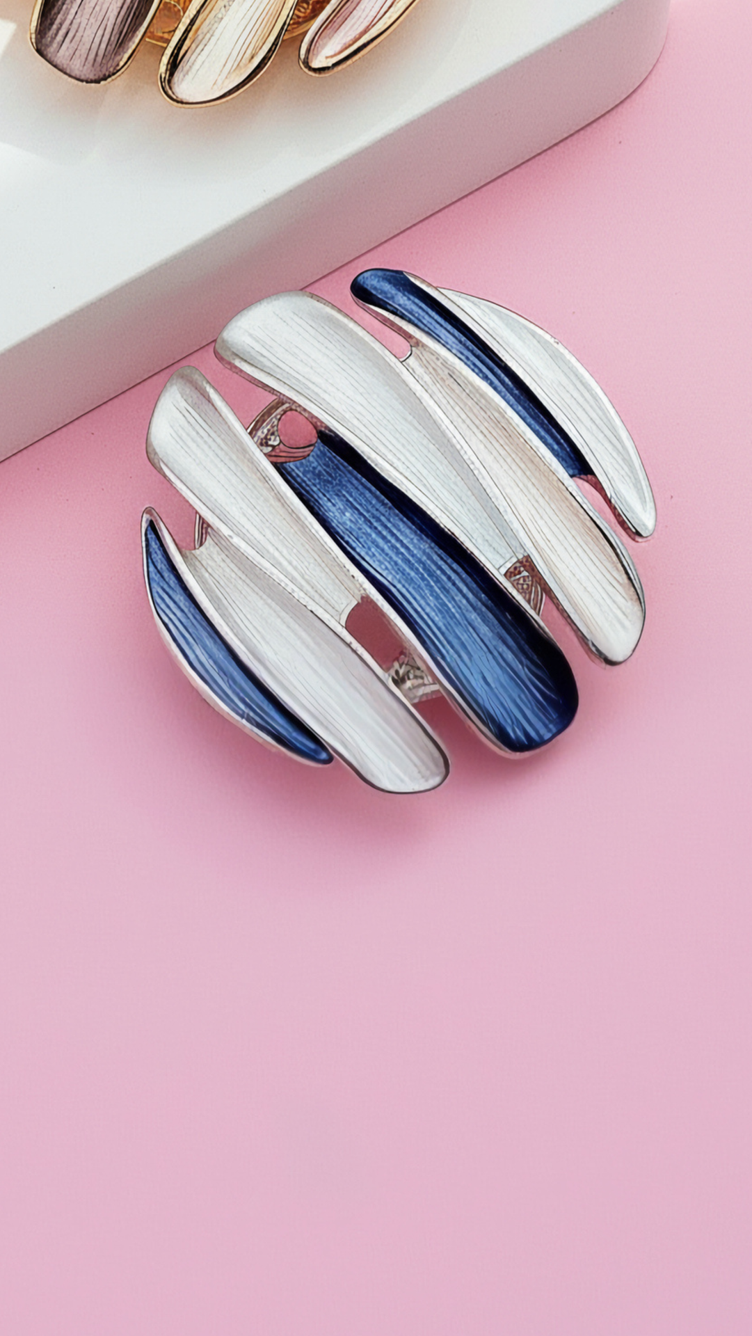 Abstract Magnetic Curved Brooch