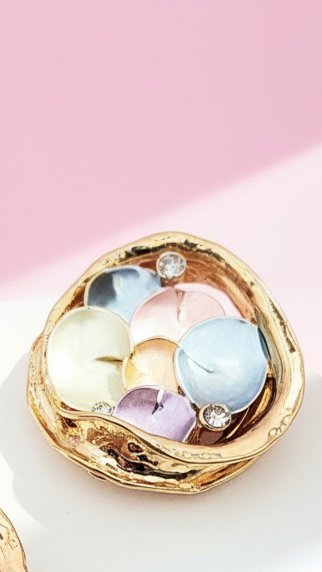 Abstract Magnetic Crystal Cluster Brooch