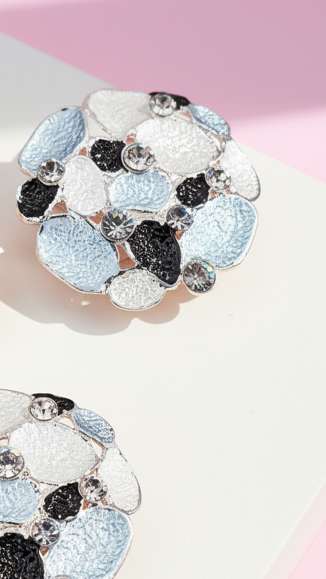 Abstract Magnetic Crystal Cluster Brooch