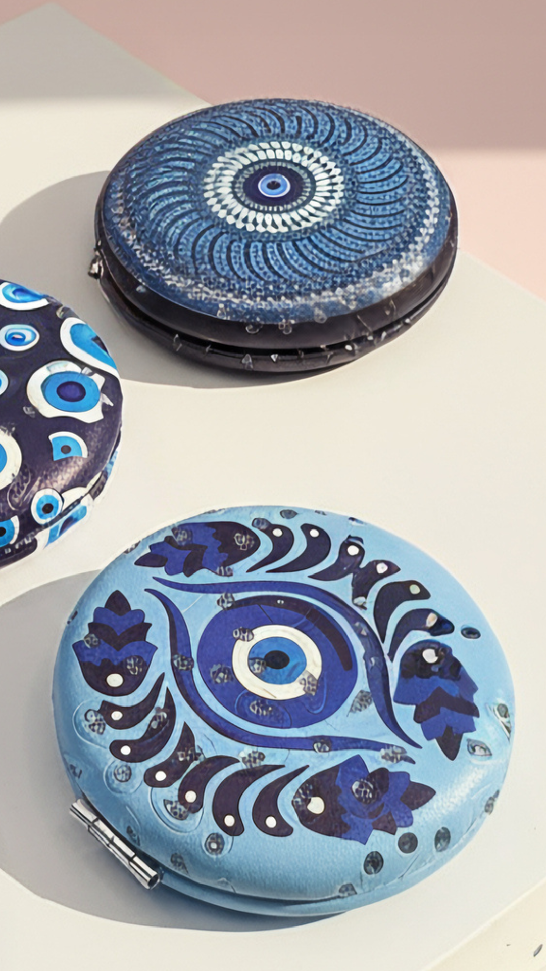 Evil Eye Round Sparkly Compact Mirrors Pack of 12