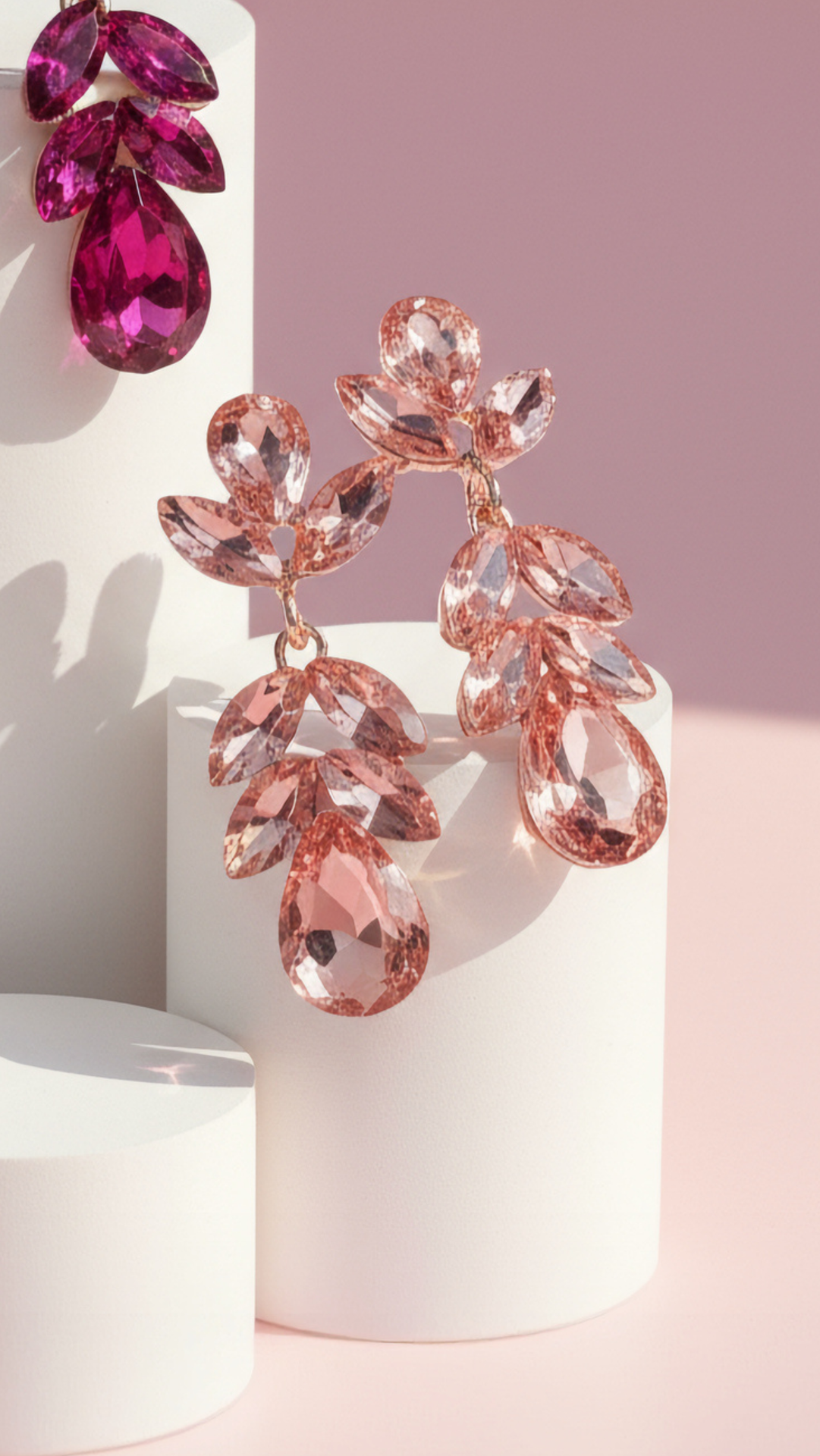 Layered Teardrop Crystal Drop & Dangle Earrings