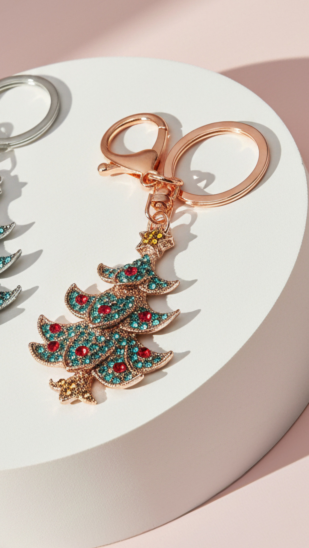 Christmas Tree Crystal Keyring & Bag Charm