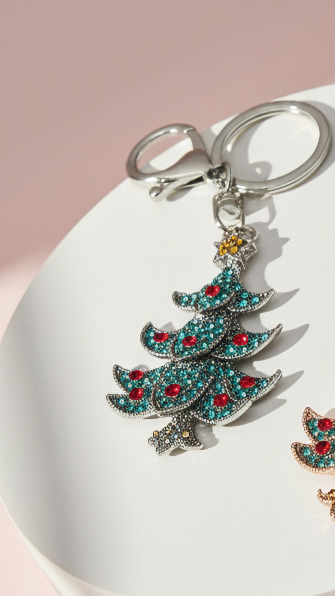 Christmas Tree Crystal Keyring & Bag Charm