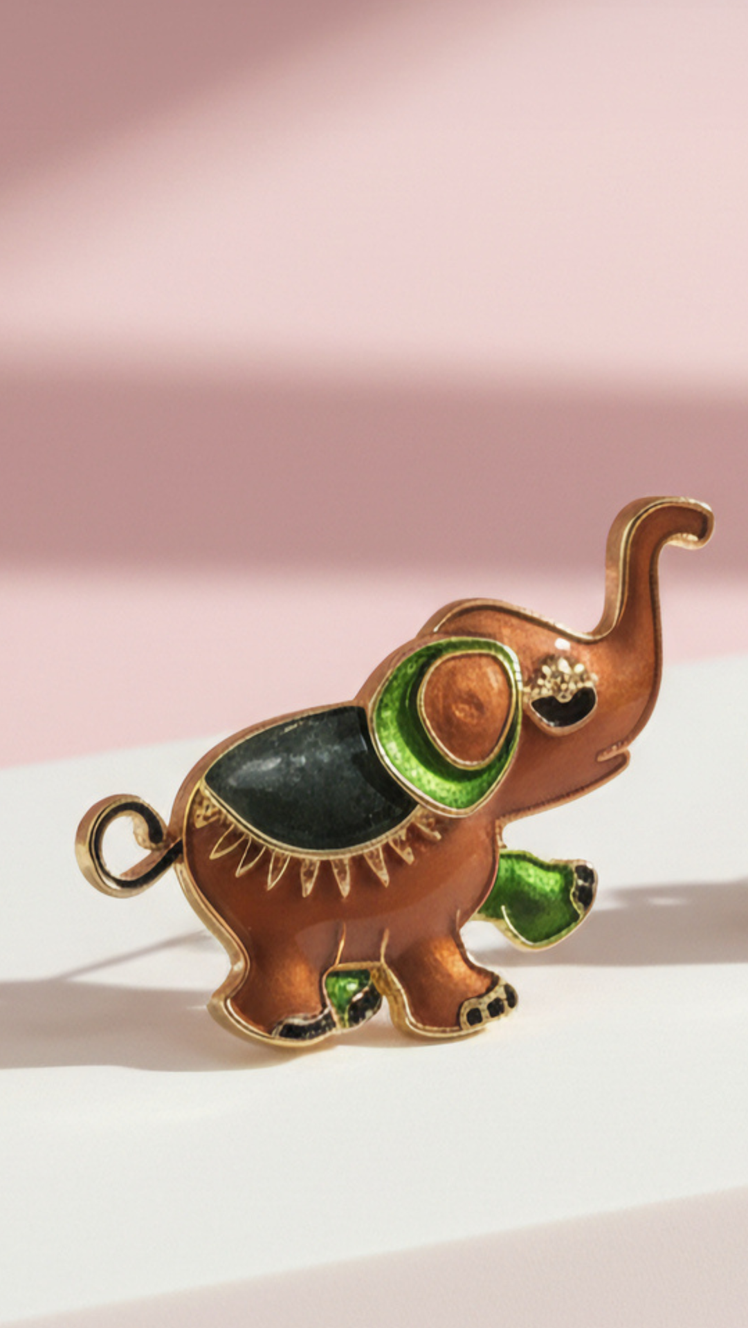 Elephant Charm Colorful Magnetic Brooch
