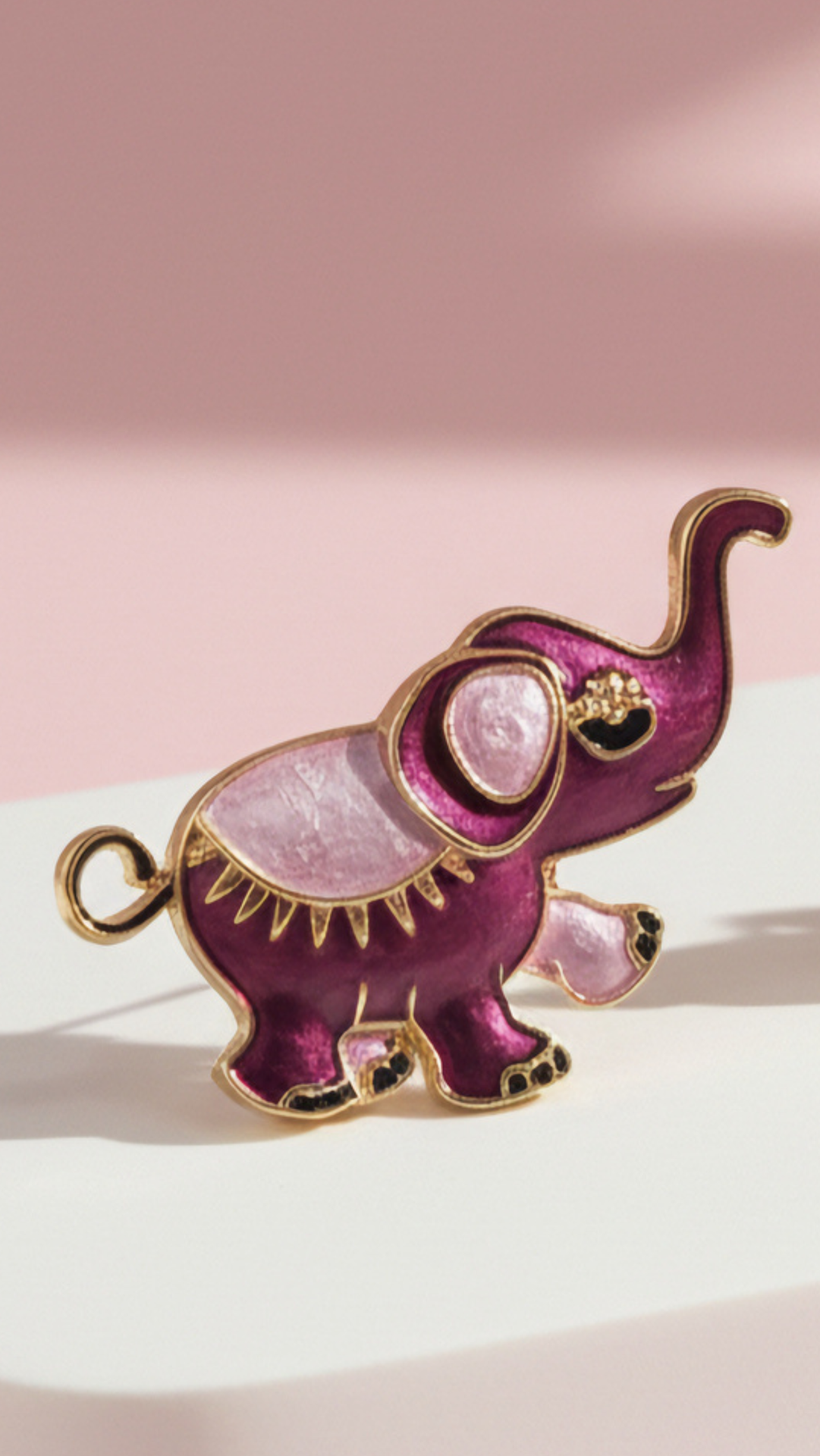 Elephant Charm Colorful Magnetic Brooch
