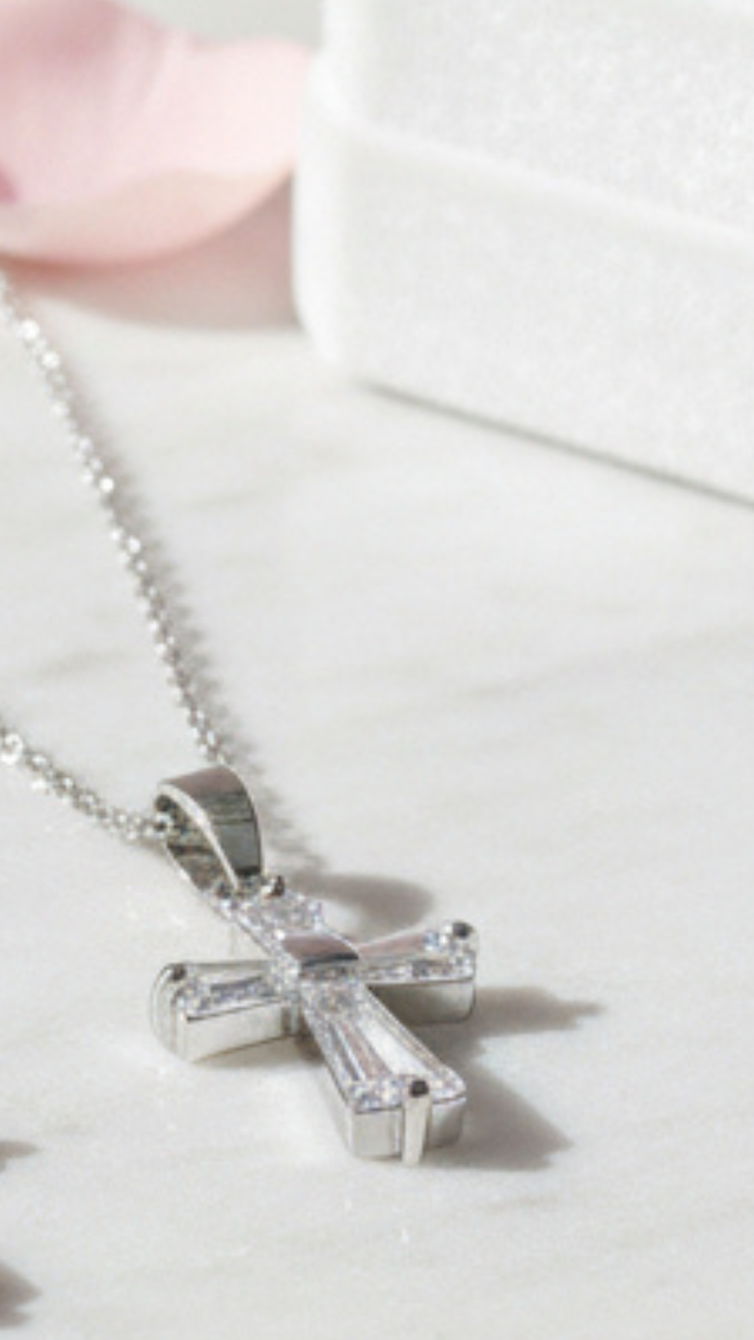 Crystal Inlaid Cross Pendant Necklace