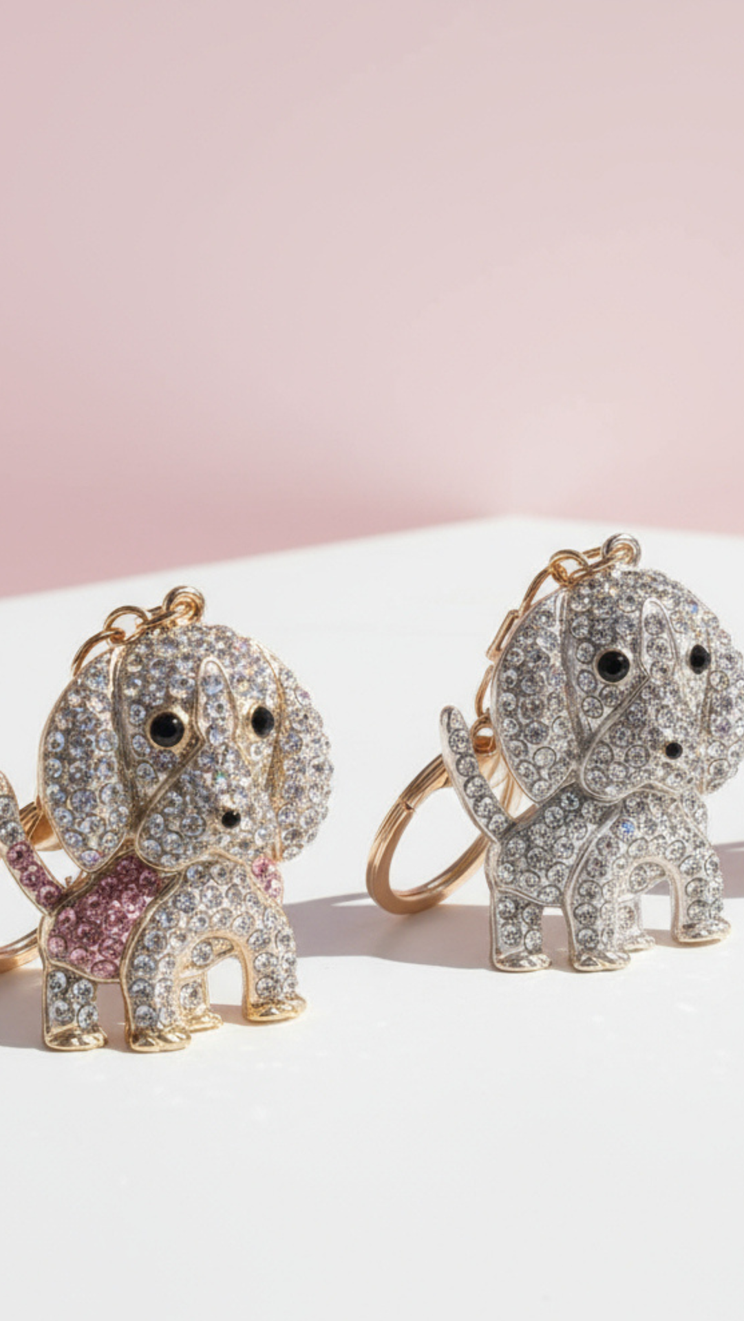 Beagle Puppy Crystal Key Ring & Bag Charm