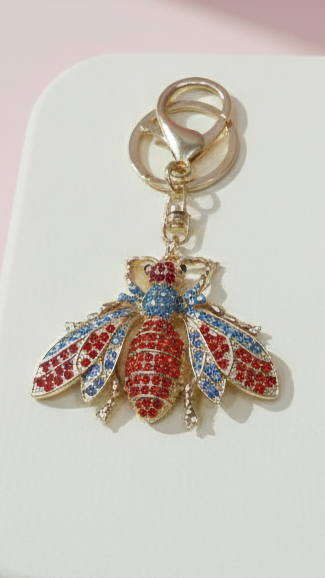 Wasp Crystal Key Ring & Bag Charm
