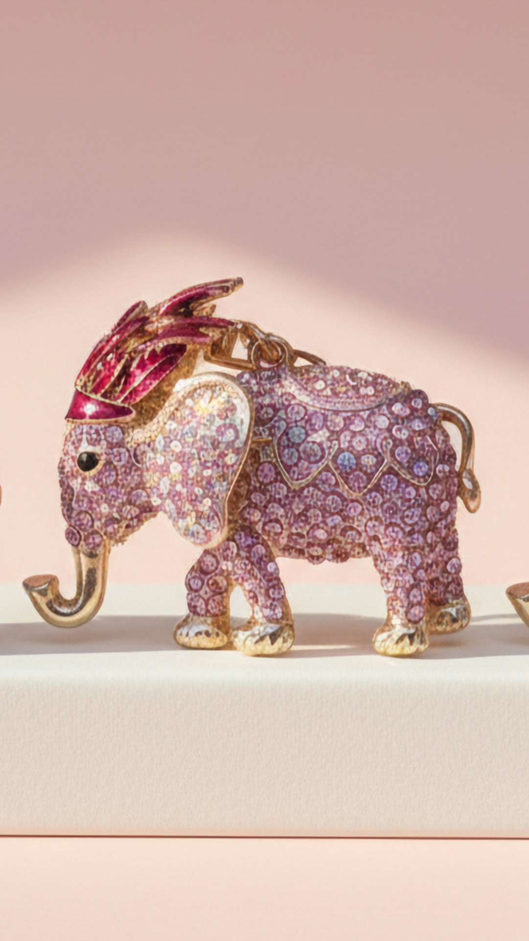 Tribal Elephant Crystal Key Ring & Bag Charm