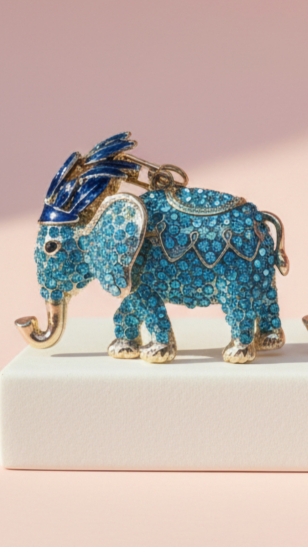 Tribal Elephant Crystal Key Ring & Bag Charm