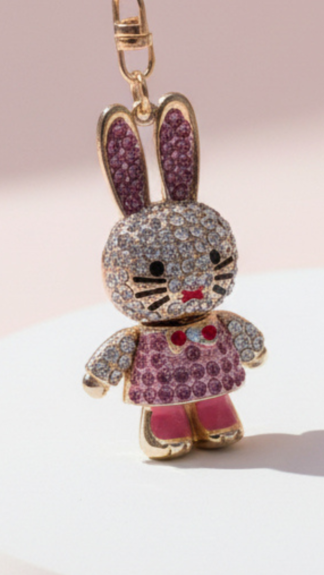 Bunny Rabbit Crystal Key Ring & Bag Charm
