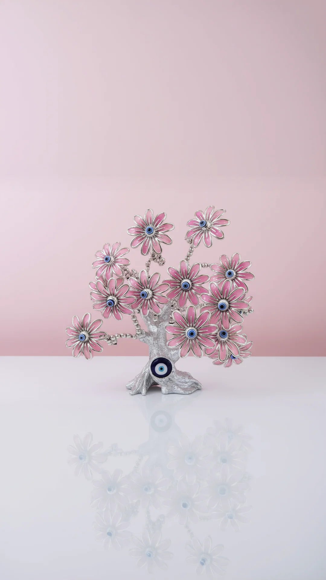 Silver Flower Evil Eye Tree Gift Boxed