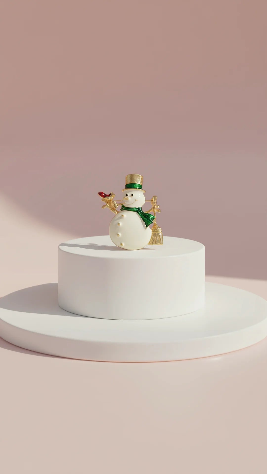 Snowman With Top Hat Festive Brooch