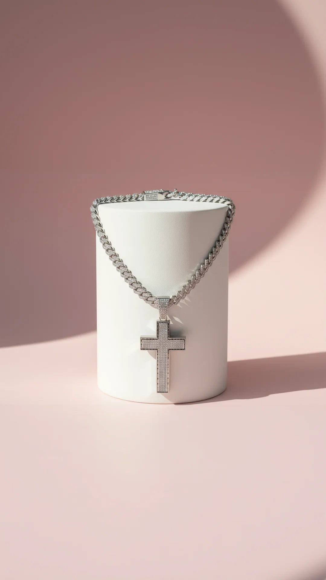 Waterproof Crystal Cross Chain Necklace