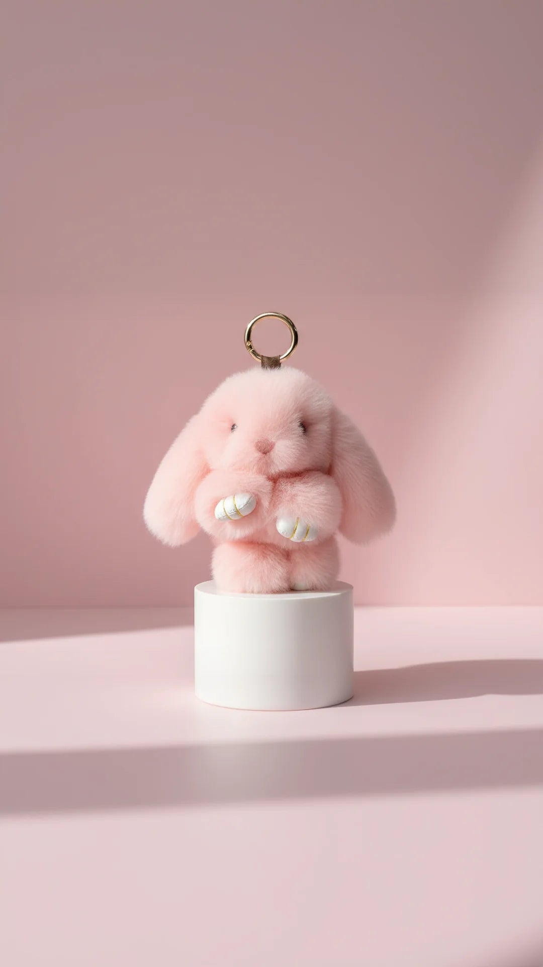 Plush Fluffy Bunny Rabbit Key Ring & Bag Charm