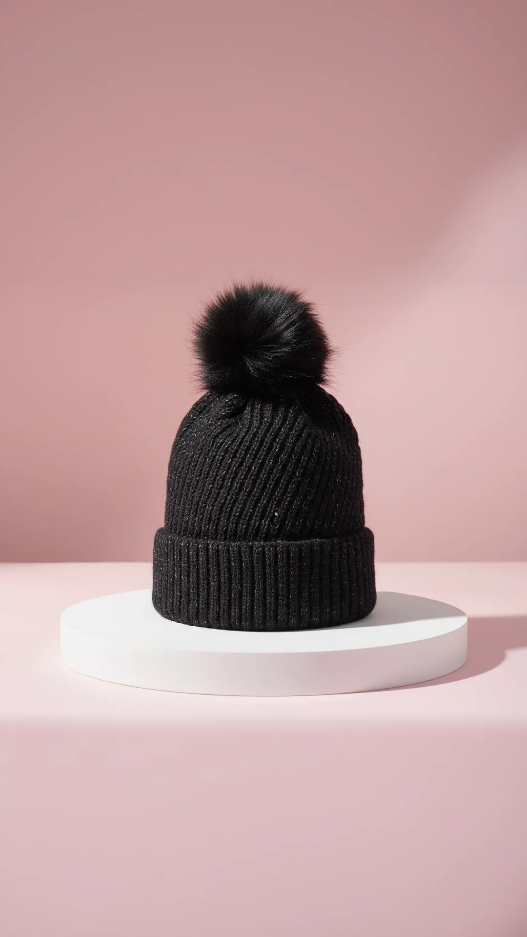 Rainbow Soft Knit Fluffy Bobble Hats Pack of 12