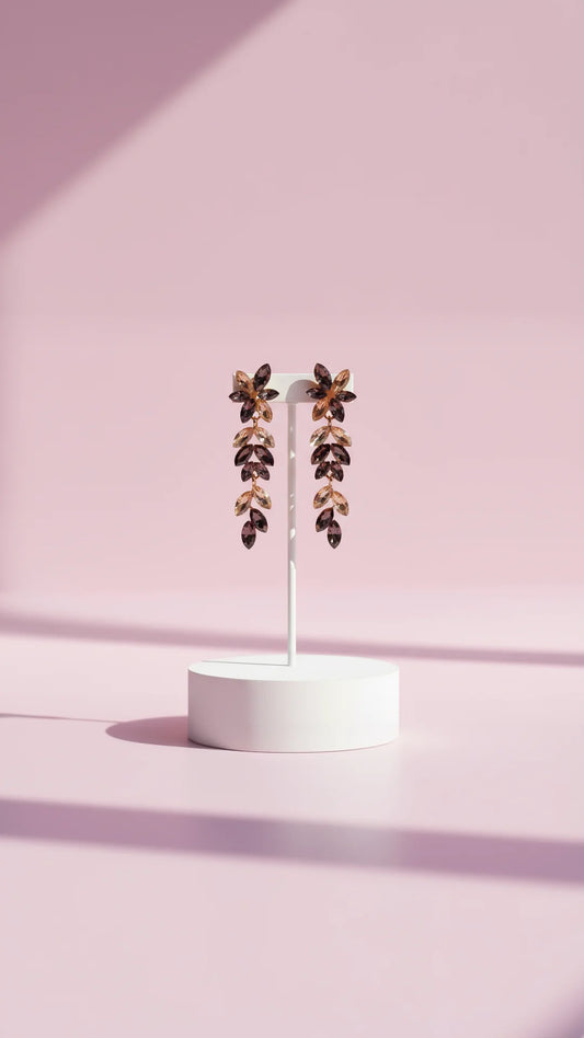 Floral Crystal Drop & Dangle Earrings