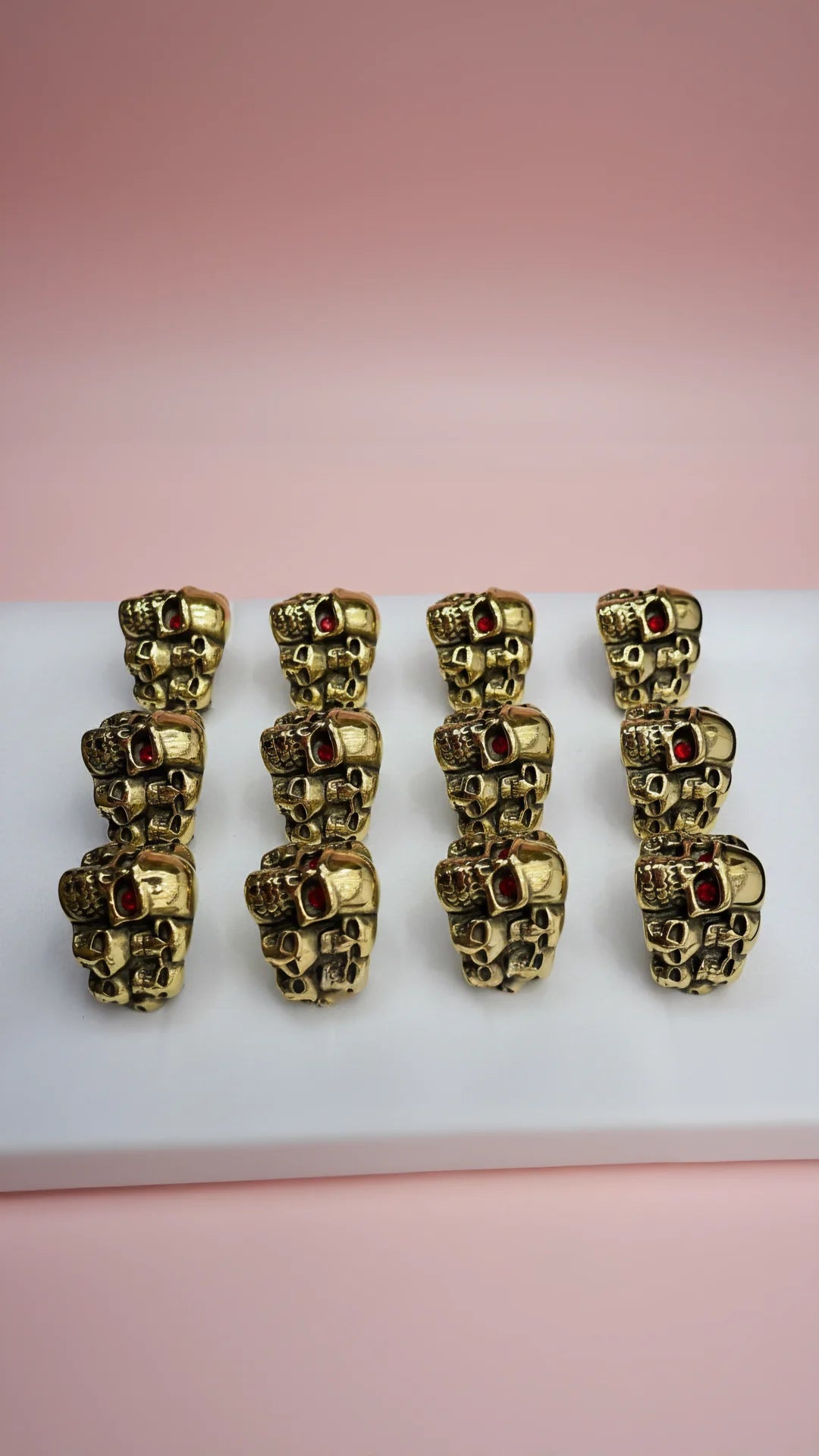 Stainless Steel Skulls Men's Biker Ring