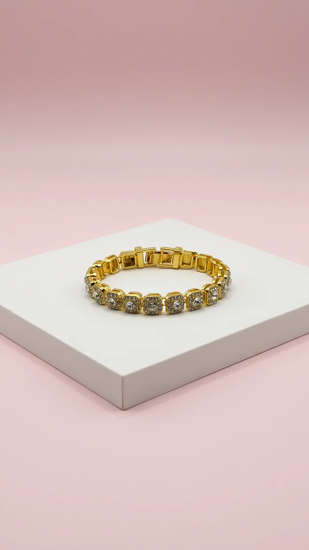 Square Crystal Jewelled Tennis Bracelet