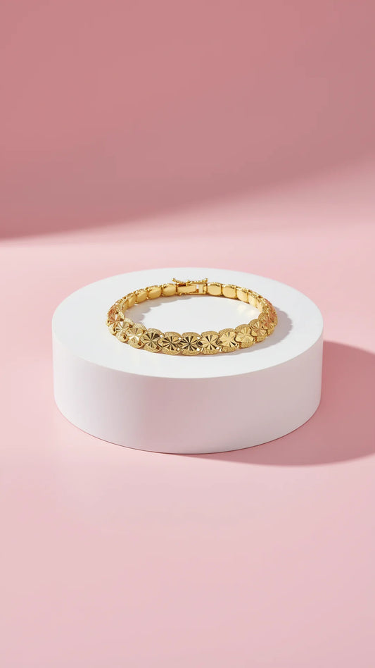 24k Gold Plated Geometric Link Bracelet