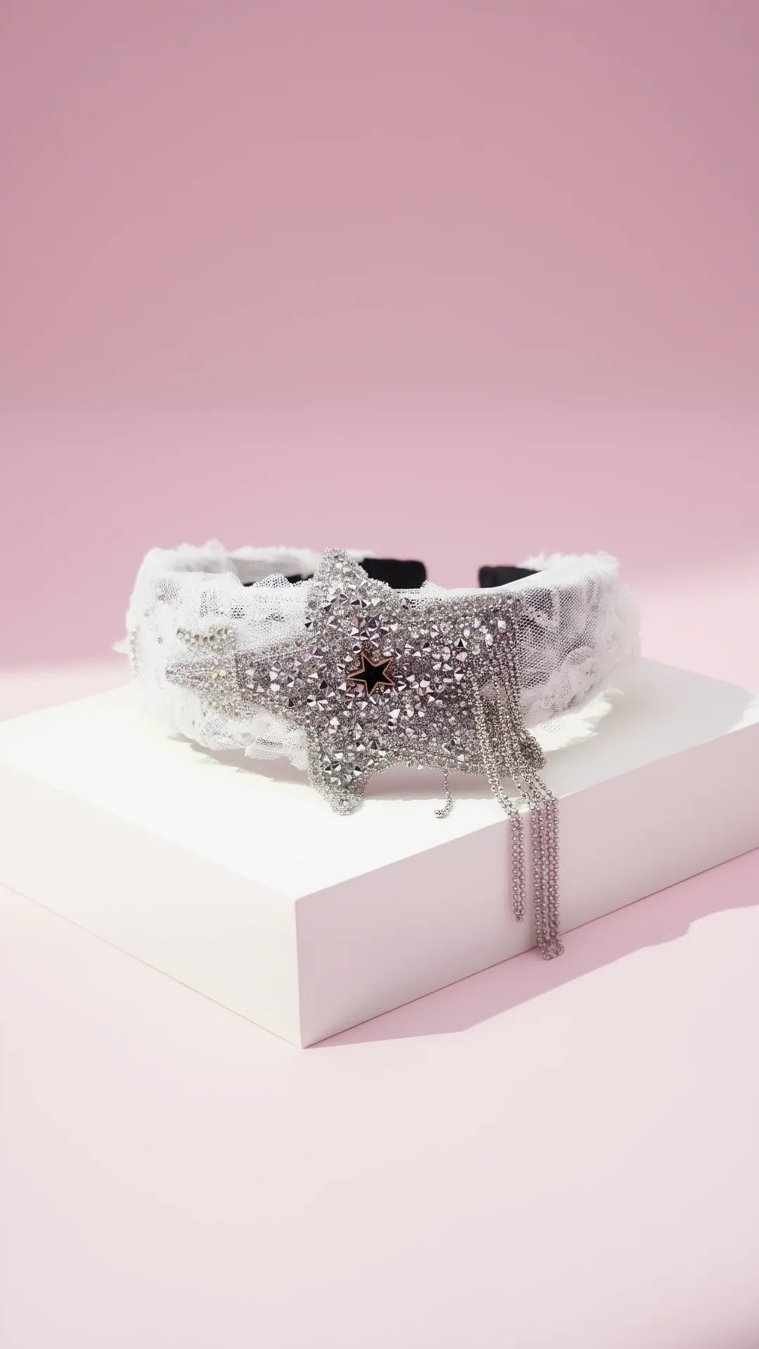 Star Tassel & Lace Crystal Hair band