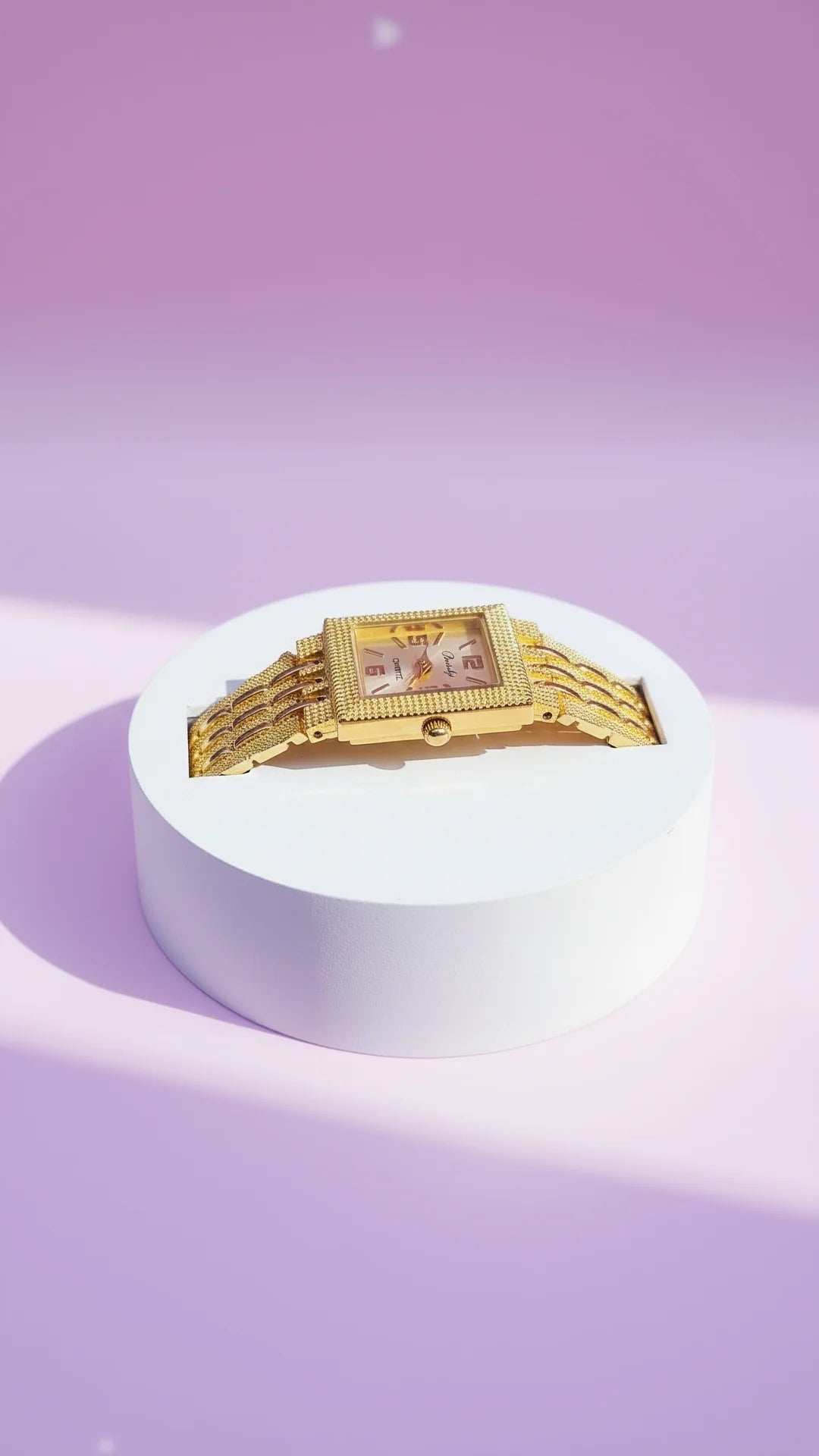 Textured Rectangular Quartz Movement Watch