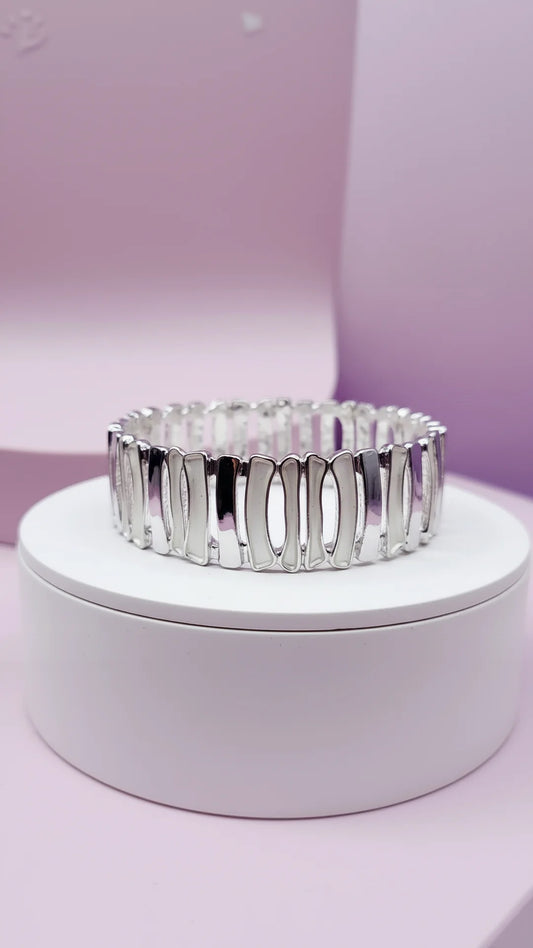 Abstract Oblong Link Stretchy Bracelet