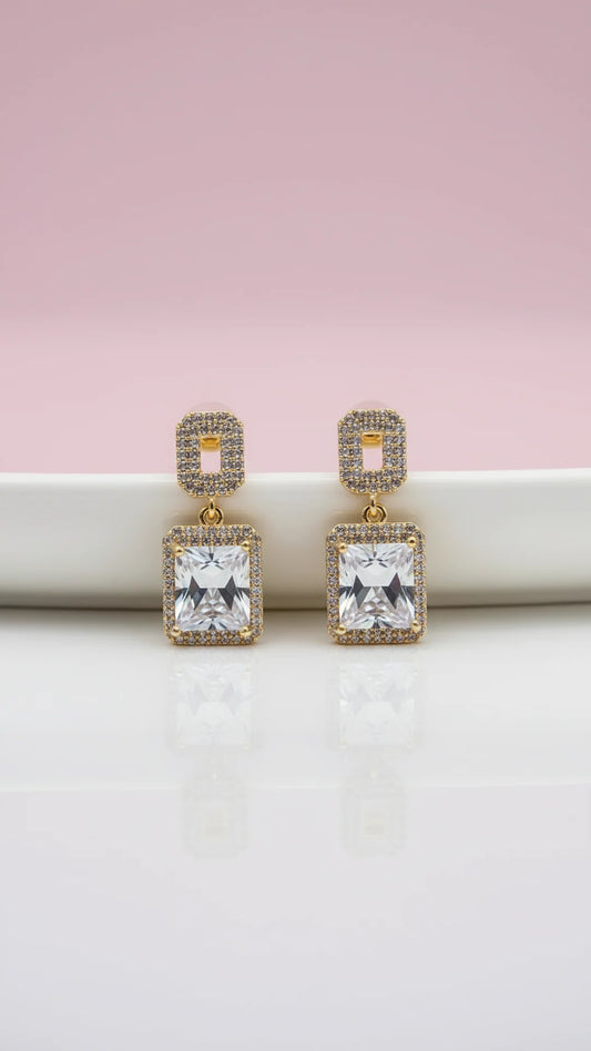 Square Crystal Dangle & Drop Earrings