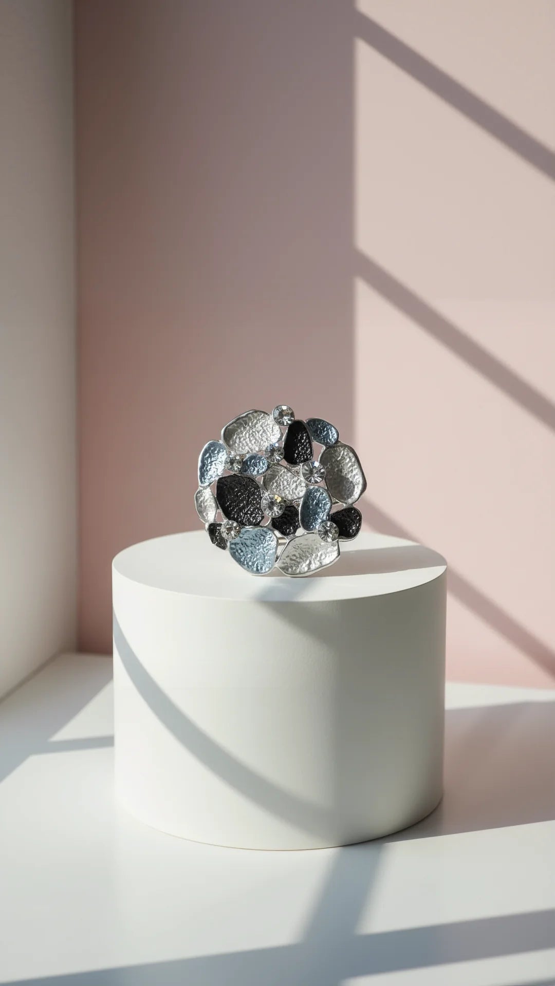 Abstract Crystal Cluster Magnetic Brooch