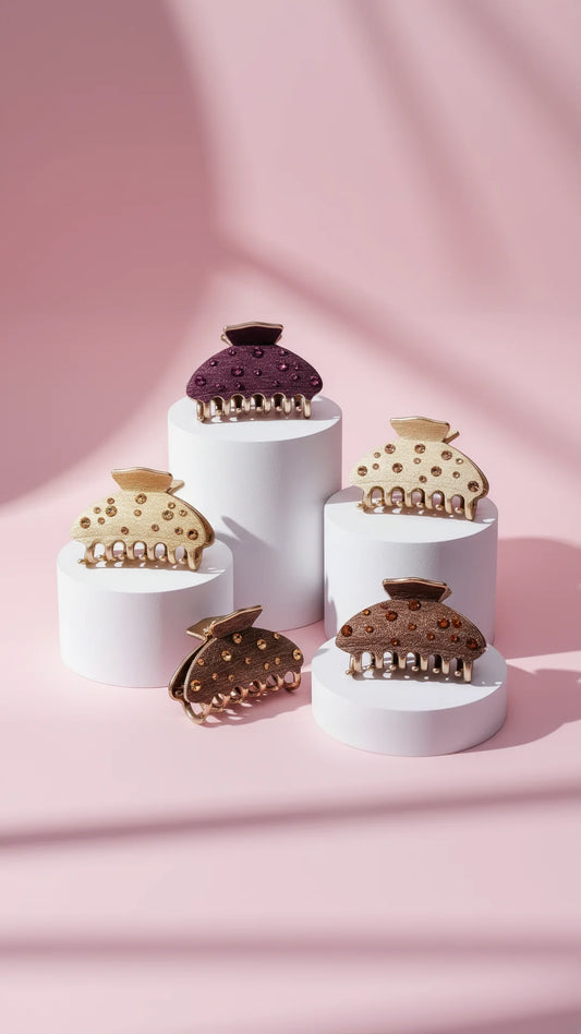 Jewelled Crystal Curve Hair Clamps Pack of 12