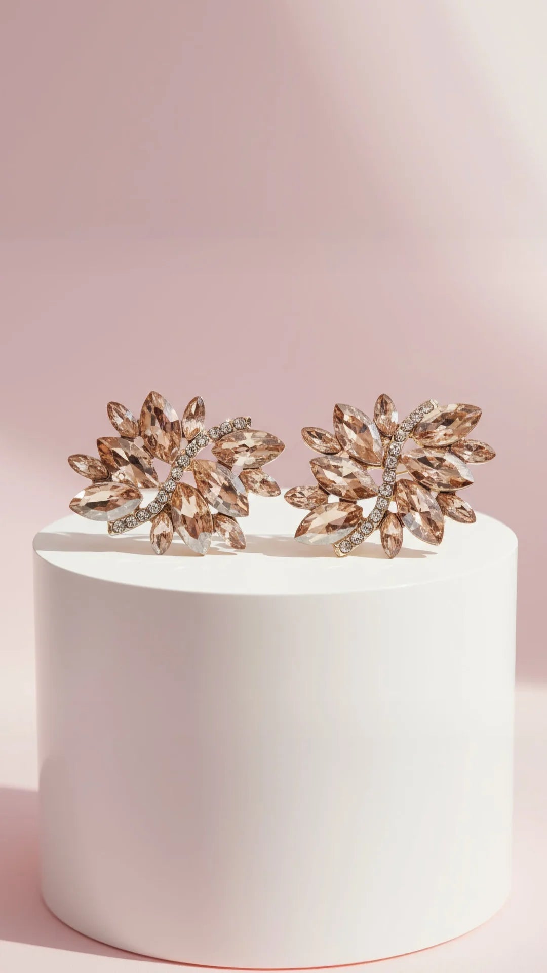 Layered Statement Crystal Stud Earrings