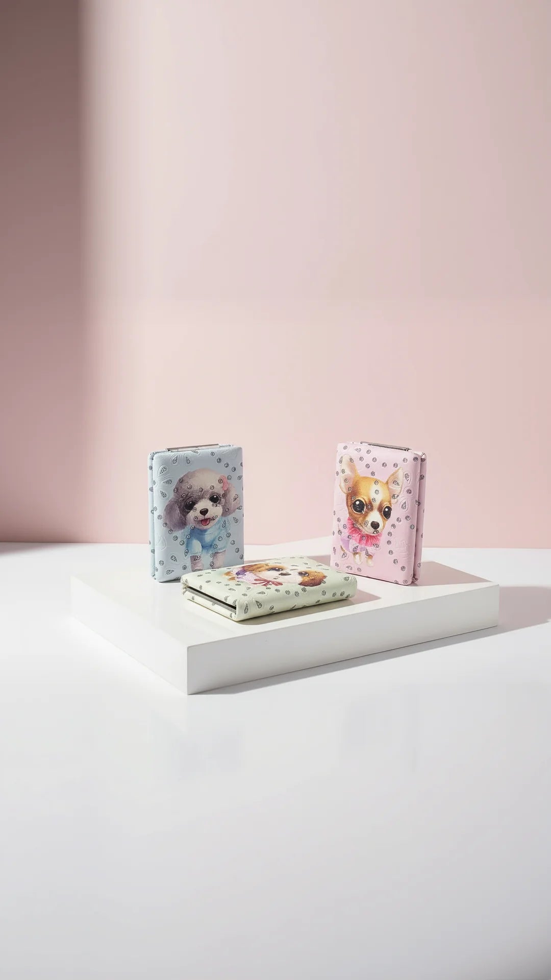 Puppy Sparkly Compact Mirrors Pack of 12