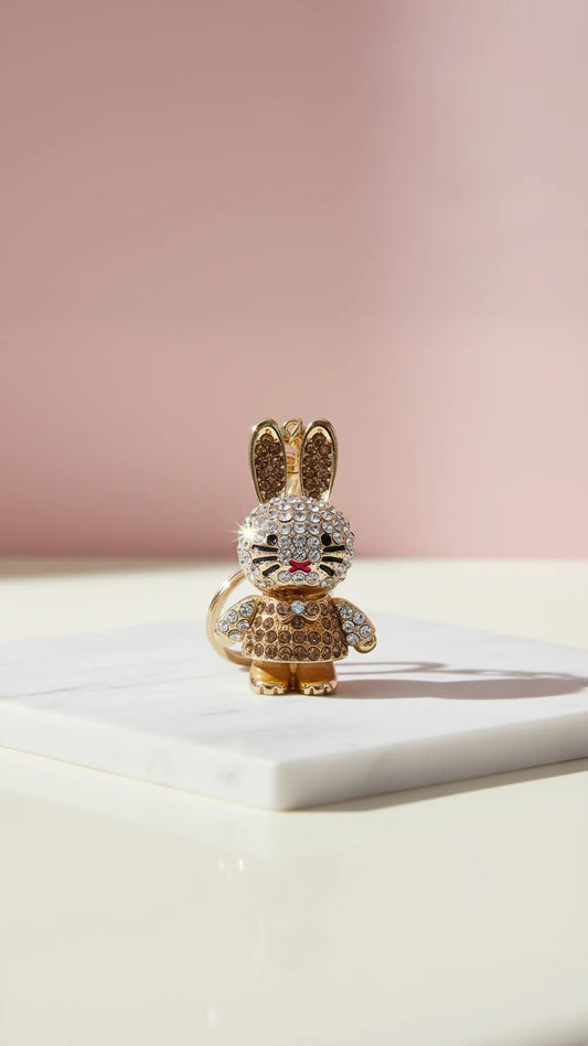Bunny Rabbit Crystal Key Ring & Bag Charm