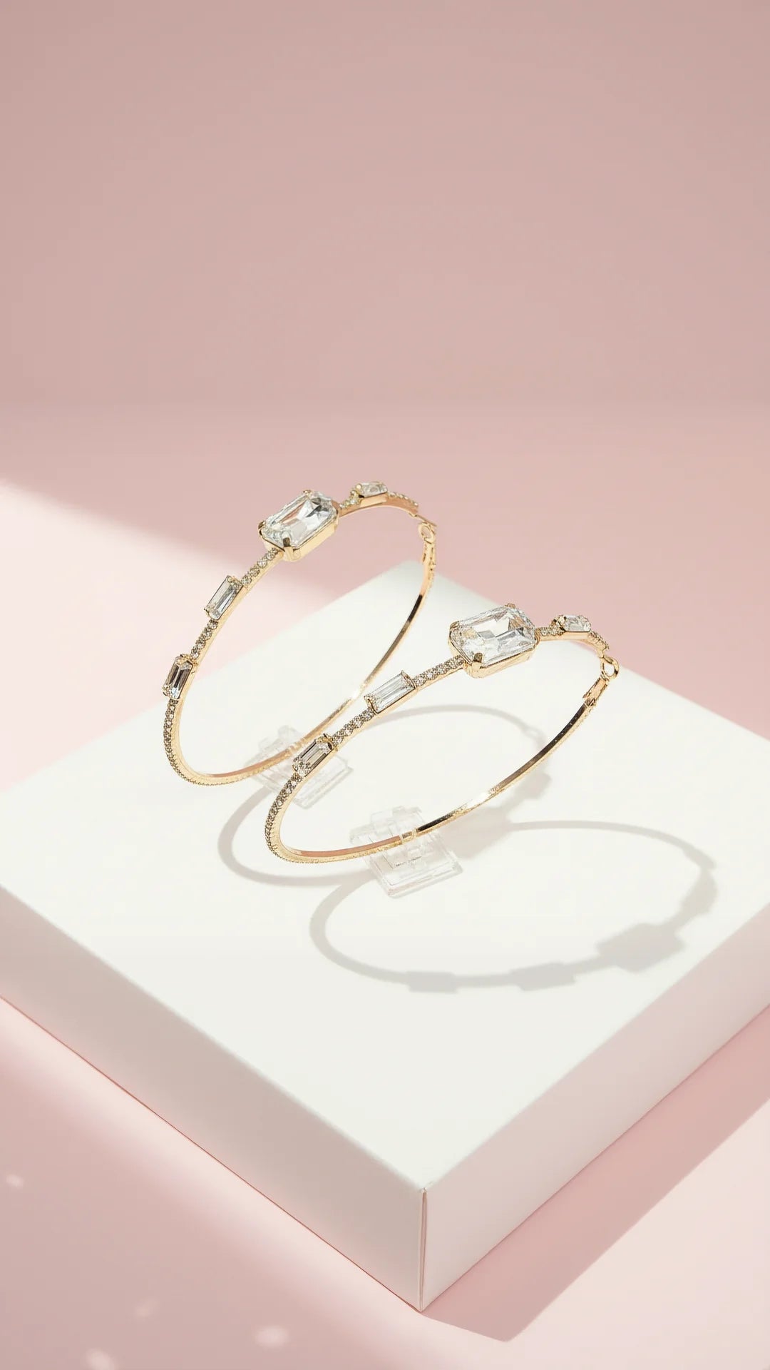 Oversized Statement Crystal Hoop Earrings