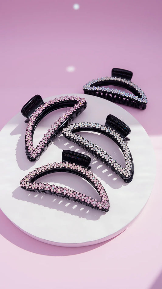 Flower Crystal Hair Clamps Pack of 12