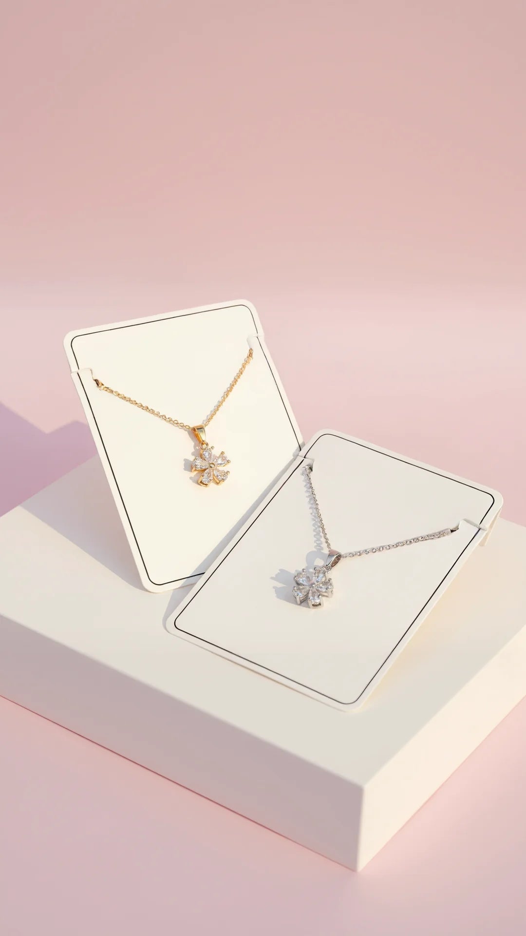 Flower Crystal Pendant Necklace