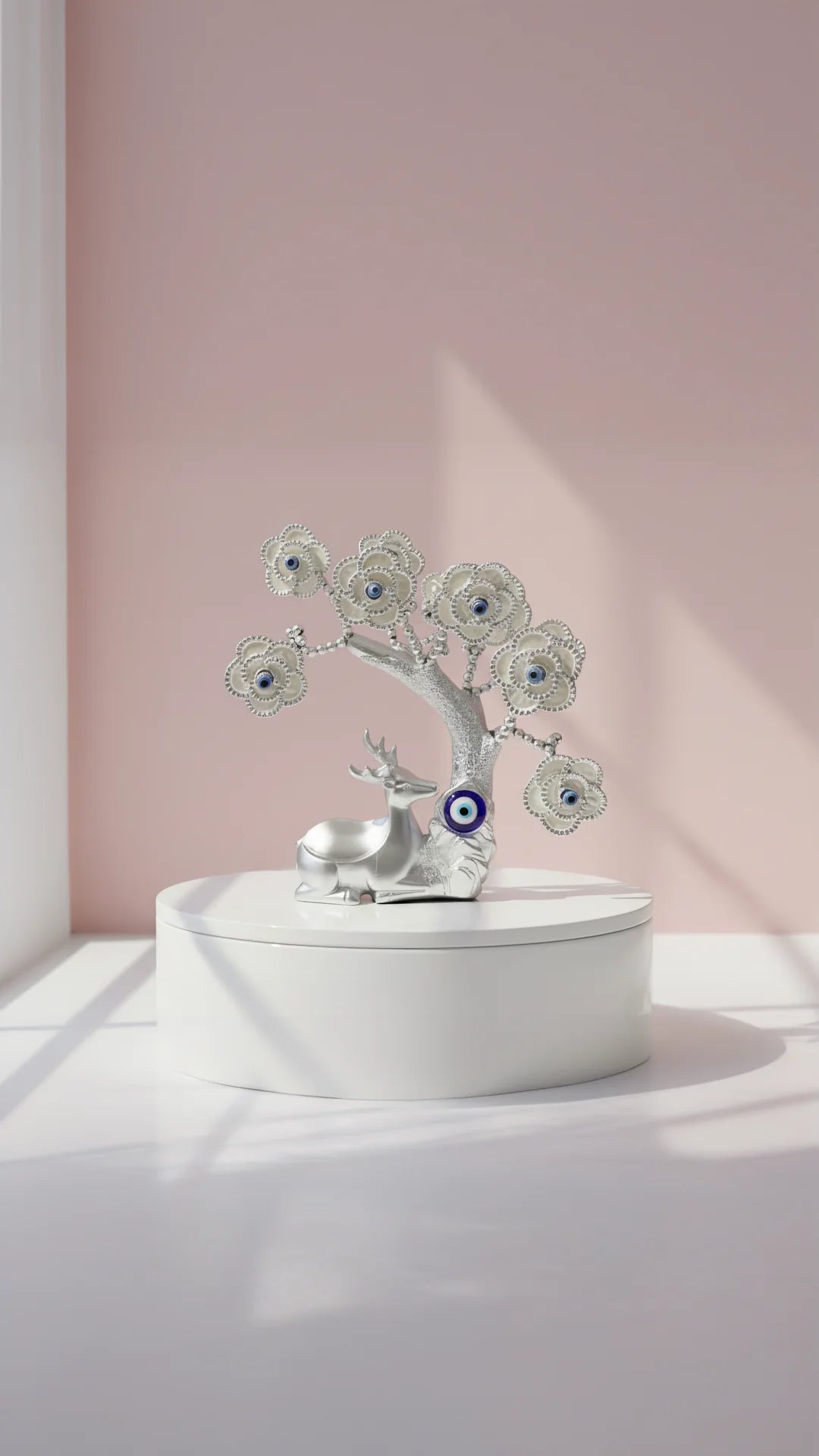 Sitting Stag Evil Eye Tree With Trinket Holder Gift Boxed